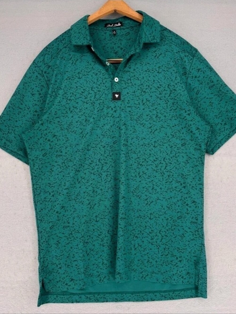 Bad Birdie Teal Green Speckled Golf Polo Performance Stretch